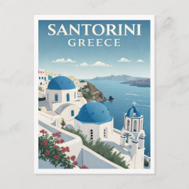 Cartão Postal Viagem Vintage Santorini