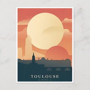 Cartão Postal viagem vintage toulouse França turismo retrô 