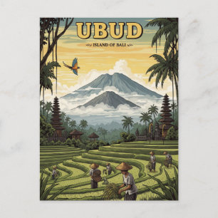 Cartão Postal Viagem Vintage Ubud Bali Indonésia