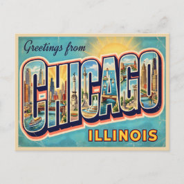 Cartão Postal Viagens Antigas Chicago Illinois