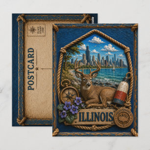 Cartão Postal Viagens Antigas em Illinois