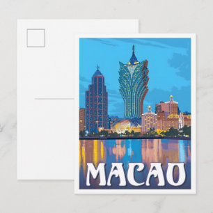 Cartão Postal Viagens Antigas em Macau
