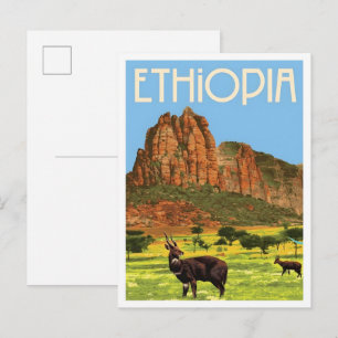 Cartão Postal Viagens Antigas Etiópia