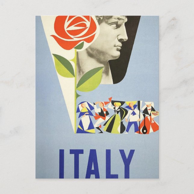 Cartão Postal Viagens Antigas - Itália (Frente)