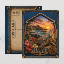 Cartão Postal Viagens Antigas no Havaí