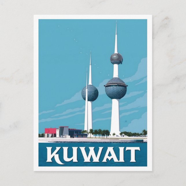 Cartão Postal Viagens Antigas no Kuwait (Frente)