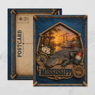 Cartão Postal Viagens Antigas no Mississippi