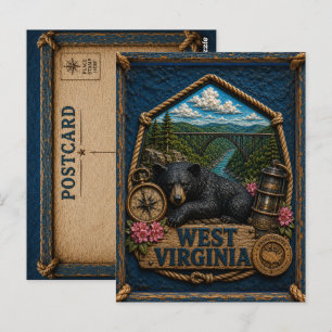Cartão Postal Viagens Antigas pela Virgínia Ocidental