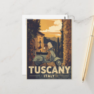 Cartão Postal Viagens Antigas Toscana Itália Cenário Retro