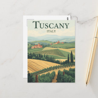 Cartão Postal Viagens Antigas Toscana Itália Cenário Retro