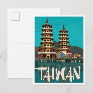 Cartão Postal Viagens de Arte Vintage em Taiwan