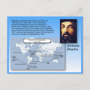 Cartão Postal Viagens de Educação, História, Ferdinand Magellan