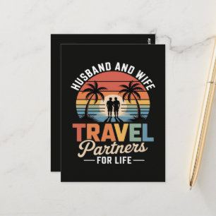 Cartão Postal Viagens de Praia - Marido e Mulher Parceiros de Vi