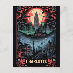 Cartão Postal Viagens de terror vintage em Charlotte, NC assombr