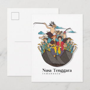 Cartão Postal Viagens Nusa Tenggara Indonésia