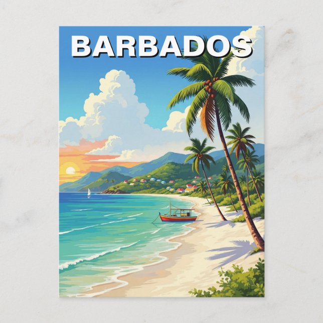 Cartão Postal Viagens para Barbados (Frente)