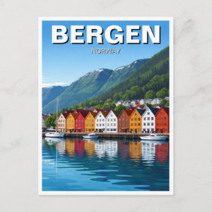 Cartão Postal Viagens para Bergen Noruega