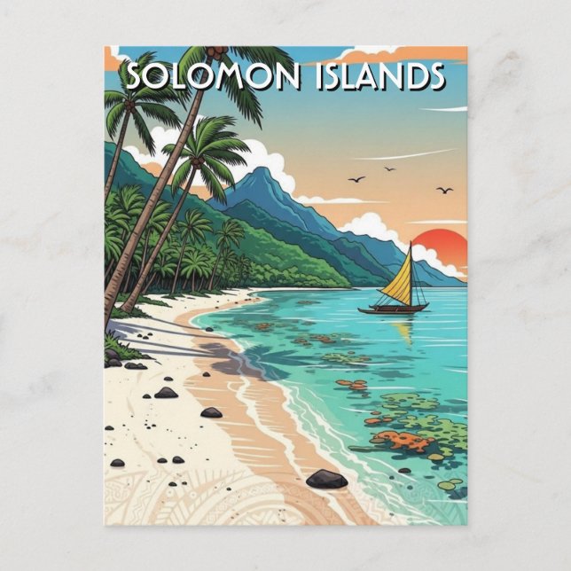 Cartão Postal Viagens para Ilhas Salomão (Frente)