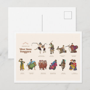 Cartão Postal Viagens pela Nusa Tenggara Ocidental Indonésia