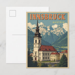 Cartão Postal Viagens retrô Innsbruck Tirol - Presentes dos Alpe
