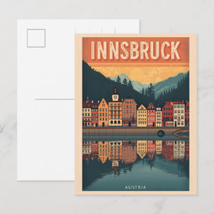 Cartão Postal Viagens retrô Innsbruck Tirol - presentes dos Alpe