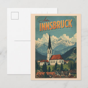 Cartão Postal Viagens retrô Innsbruck Tirol - Presentes dos Alpe