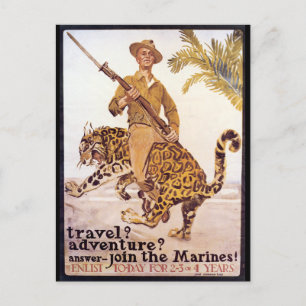Cartão Postal viagens vintage Adventure Junte-se à Poster de Ma