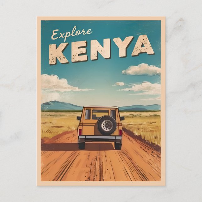 Cartão Postal Viagens vintage África Paisagem Retrocêntrica (Frente)