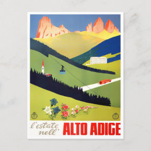 Cartão Postal Viagens vintage Alto Adige Itália