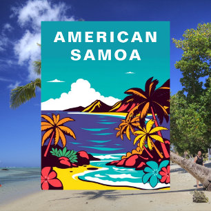 Cartão Postal Viagens vintage americana Samoa Retro USA