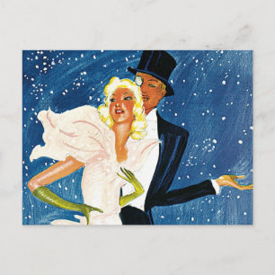 Cartão Postal Viagens vintage, Amor Romance Winter em Monte Carl