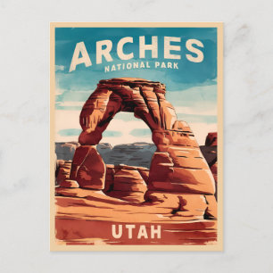 Cartão Postal Viagens vintage Arches National Park Utah Retro