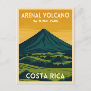 Cartão Postal Viagens vintage Arenal Volcano Costa Rica Paisagem