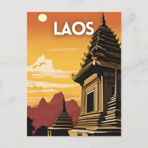 Cartão Postal Viagens vintage Art do Laos