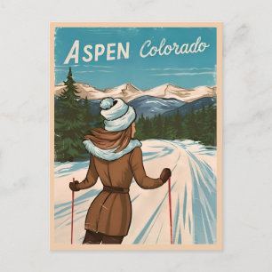 Cartão Postal Viagens vintage Aspen Colorado - Gráfico Retroativ