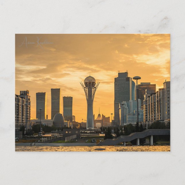 Cartão Postal viagens vintage Astana Cazaquistão - Sultão Hazrat (Frente)