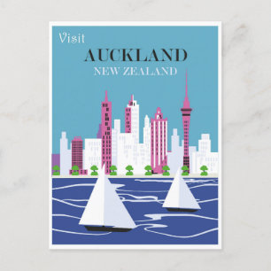Cartão Postal Viagens vintage Auckland Nova Zelândia