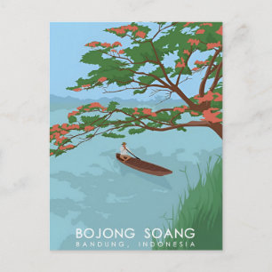 Cartão Postal viagens vintage Bandung Indonesia bojong soang