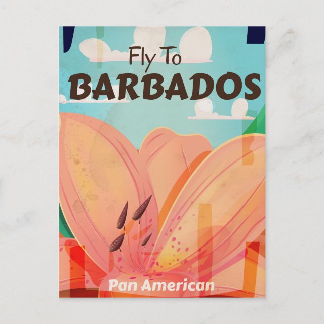 Cartão Postal Viagens vintage Barbados (Frente)