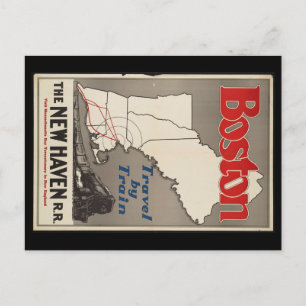 Cartão Postal viagens vintage Boston New Haven Railroad