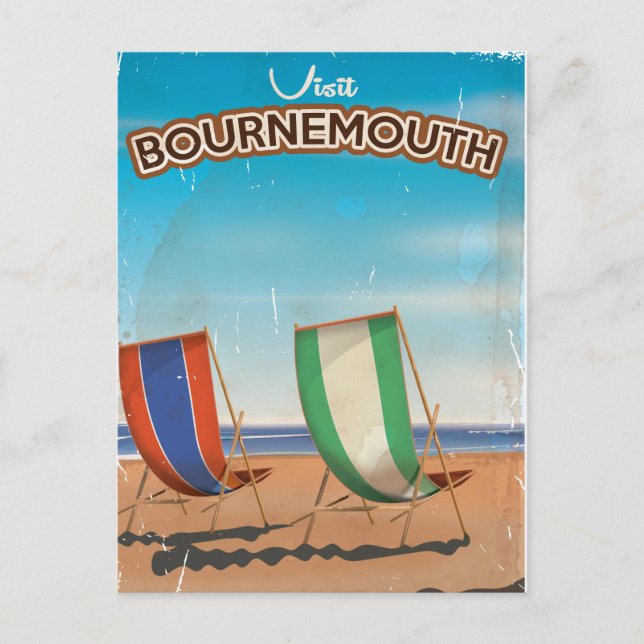Cartão Postal Viagens vintage Bournemouth (Frente)