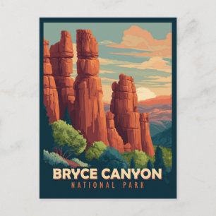 Cartão Postal Viagens vintage Bryce Canyon National Park Utah