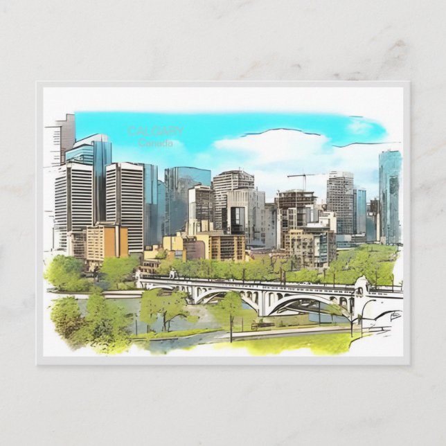 Cartão Postal Viagens vintage Calgary Alberta Canada edmonton (Frente)