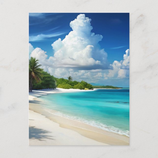 Cartão Postal Viagens vintage Cancun Beach Mexico (Frente)