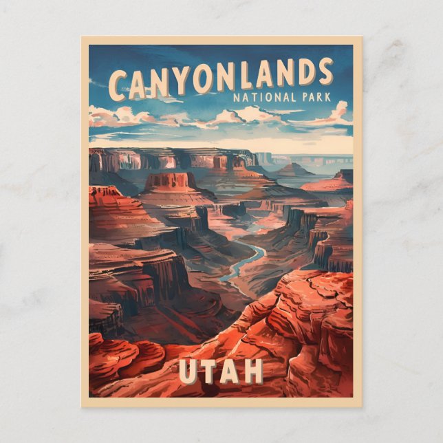 Cartão Postal Viagens vintage Canyonlands National Park Utah (Frente)