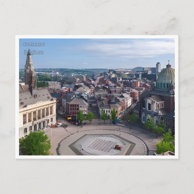 Cartão Postal viagens vintage charleroi belgium Belgique RETRO (Frente)