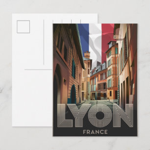 Cartão Postal Viagens vintage cidade de LYON francesa Rhône Alpe