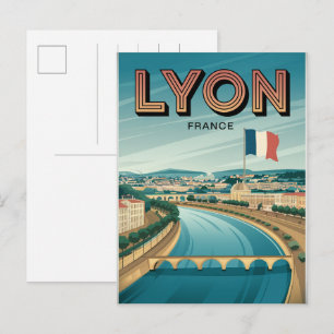 Cartão Postal Viagens vintage cidade de LYON francesa Rhône Alpe