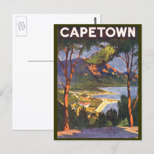Cartão Postal viagens vintage, Cidade do Cabo, uma Cidade na Áf