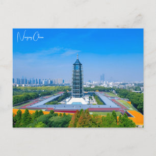 Cartão Postal Viagens vintage cidade nanjing China Torre férias